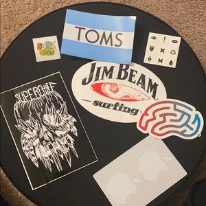 NEW collection of Stickers - TOMS, Apple, Jim Beam